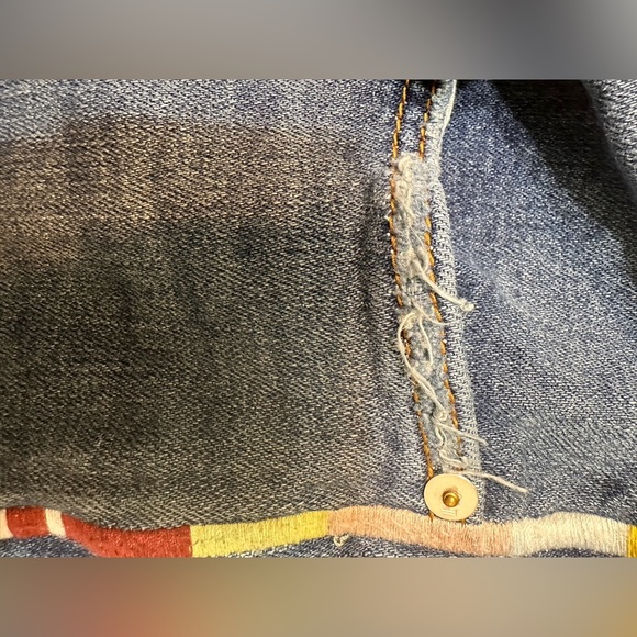 Pilcro Slim Boyfriend Crop Jeans Embroidered Side Stripe - Picture 4 of 9